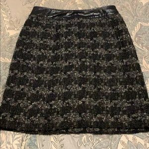 Tory Burch black and silver wool skirt